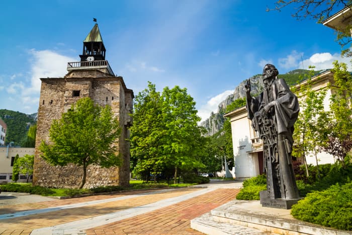 Meshchii Tower and the Monument to Saints Cyril and Methodius in Vratsa